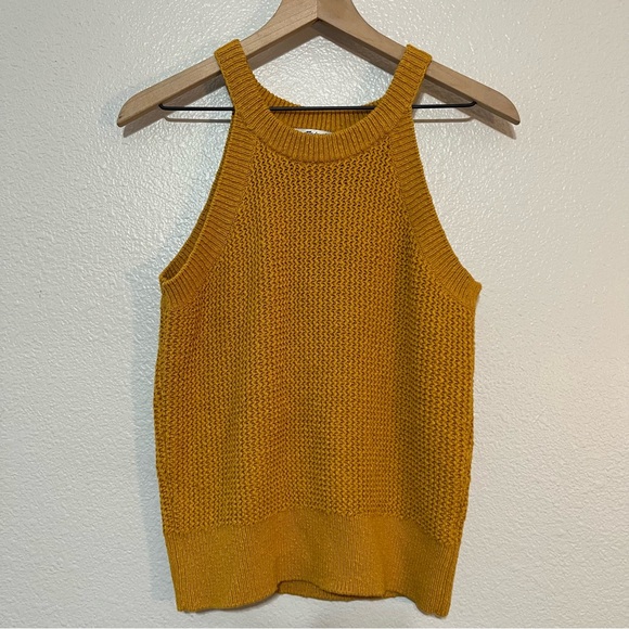 Madewell Sweater Tank Womens Size Small High Neck Cutaway Shoulders Knit - Picture 10 of 10